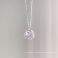 Shangjie Oem Kalung hochwertige Mädchen Mode 925 Silber Halskette Mond Stein Halskette Zirkon Mond Anhänger Halskette Schmuck